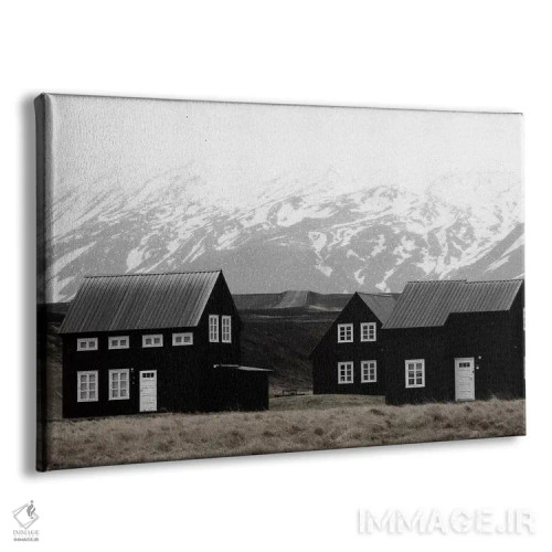 تابلو دکوراتیو خانه های سیاه ایسلند II اثر مونیکا استریگل - نمای پرسپکتیو محصول