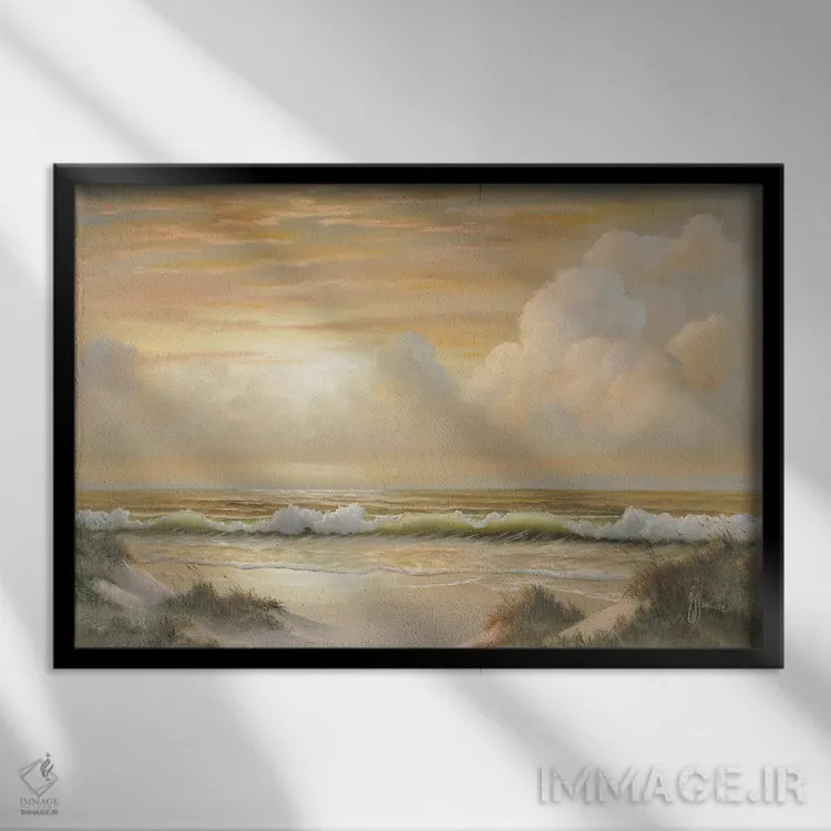 تابلو دکوراتیو گرگ و میش اثر جورجیا جانیس - نمای قابدار مشکی