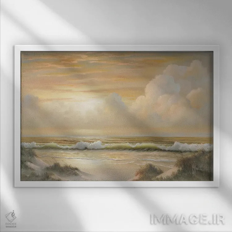 تابلو دکوراتیو گرگ و میش اثر جورجیا جانیس - نمای قابدار سفید