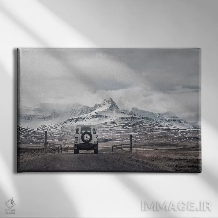 تابلو دکوراتیو سفر به دور سیاره ایسلند I اثر مونیکا استریگل - نمای روبهرو روی دیوار