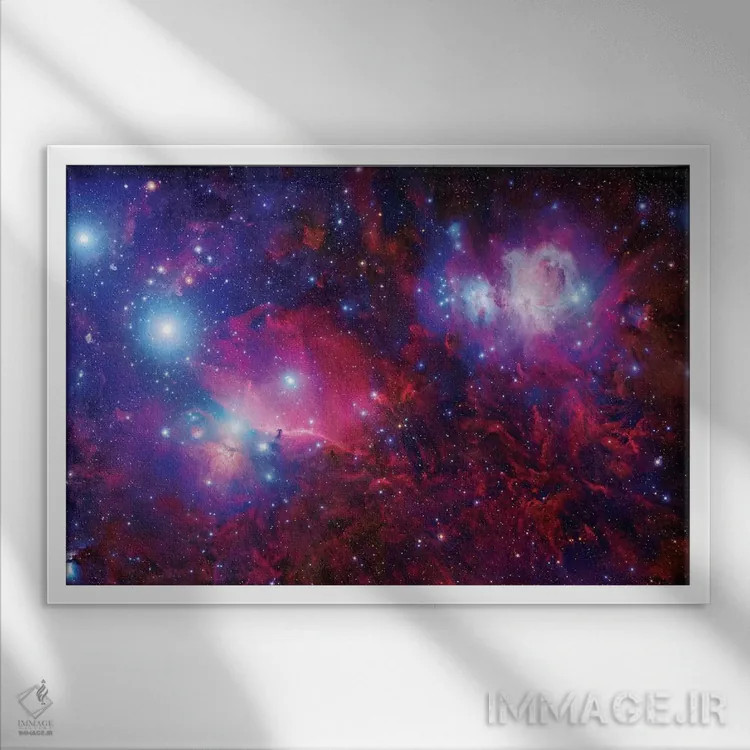 تابلو دکوراتیو موزاییک میدان عمیق شکارچی اثر رابرت گندلر - نمای قابدار سفید