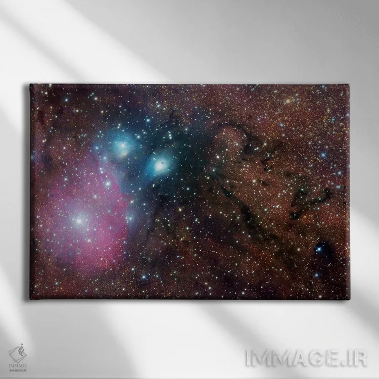 تابلو دکوراتیو سحابی پیچیده در صورت فلکی قوس اثر رابرت گندلر - نمای روبهرو روی دیوار