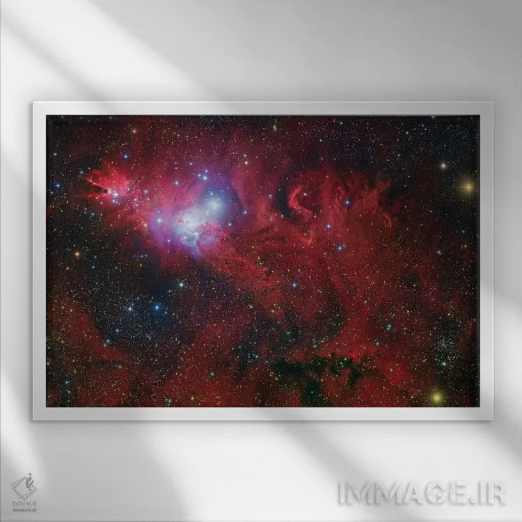 تابلو دکوراتیو موزاییک سحابی مخروطی اثر رابرت گندلر - نمای قابدار سفید