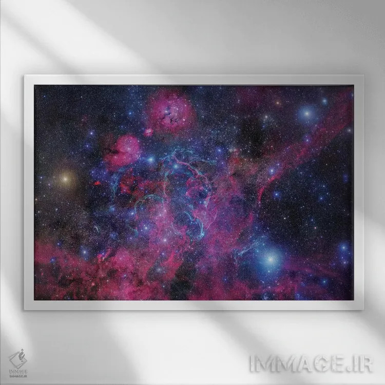 تابلو دکوراتیو موزاییک باقیمانده ابرنواختر ولا II اثر رابرت گندلر - نمای قابدار سفید