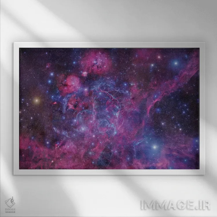 تابلو دکوراتیو باقیمانده ابرنواختر ولا اثر رابرت گندلر - نمای قابدار سفید