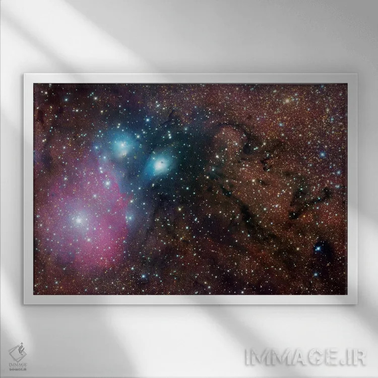 تابلو دکوراتیو سحابی پیچیده در صورت فلکی قوس اثر رابرت گندلر - نمای قابدار سفید