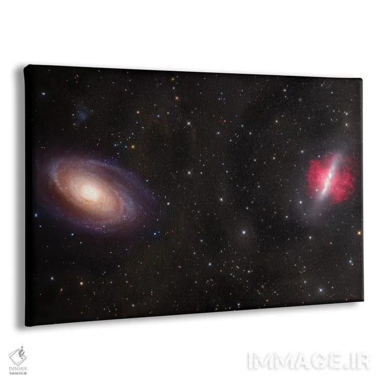 تابلو دکوراتیو ام۸۱ و ام۸۲، کهکشان مارپیچی در خرس بزرگ اول اثر رابرت گندلر - نمای پرسپکتیو محصول