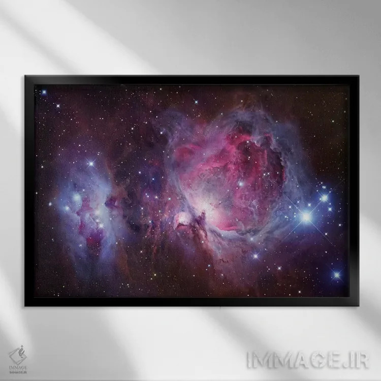 تابلو دکوراتیو ام۴۲، موزاییک سحابی بزرگ در صورت فلکی شکارچی اثر رابرت گندلر - نمای قابدار مشکی
