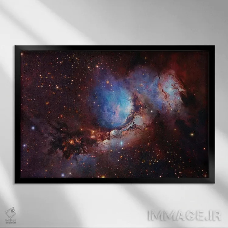 تابلو دکوراتیو ام۷۸، مجموعه سحابی در صورت فلکی شکارچی اثر رابرت گندلر - نمای قابدار مشکی