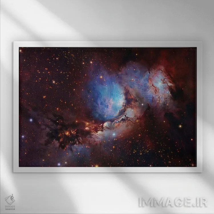 تابلو دکوراتیو ام۷۸، مجموعه سحابی در صورت فلکی شکارچی اثر رابرت گندلر - نمای قابدار سفید