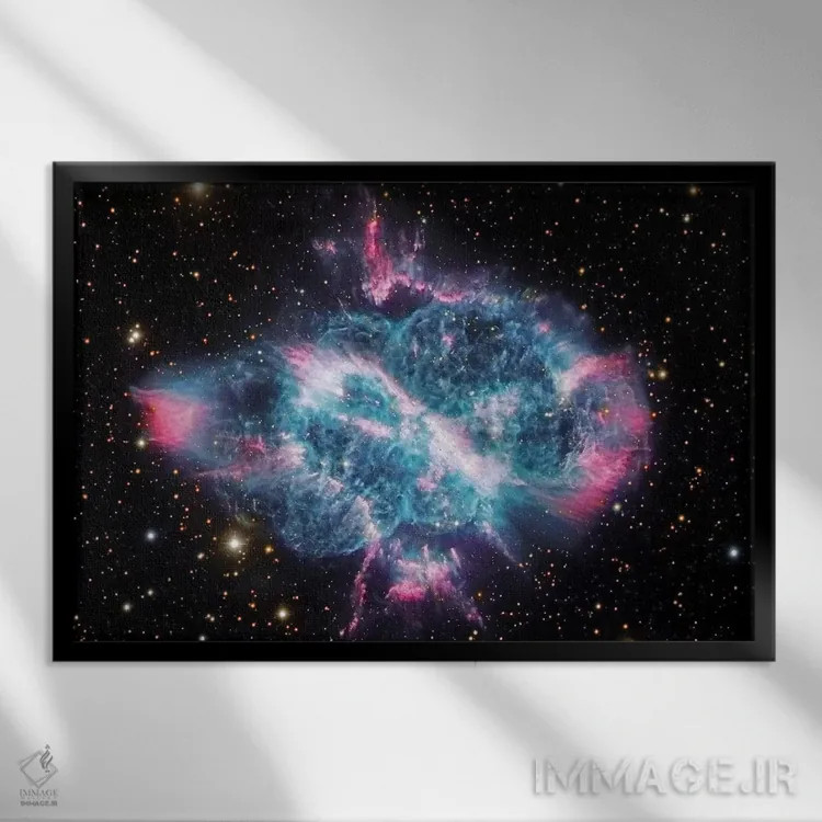 تابلو دکوراتیو سحابی سیاره نما در صورت فلکی مگس اثر رابرت گندلر - نمای قابدار مشکی