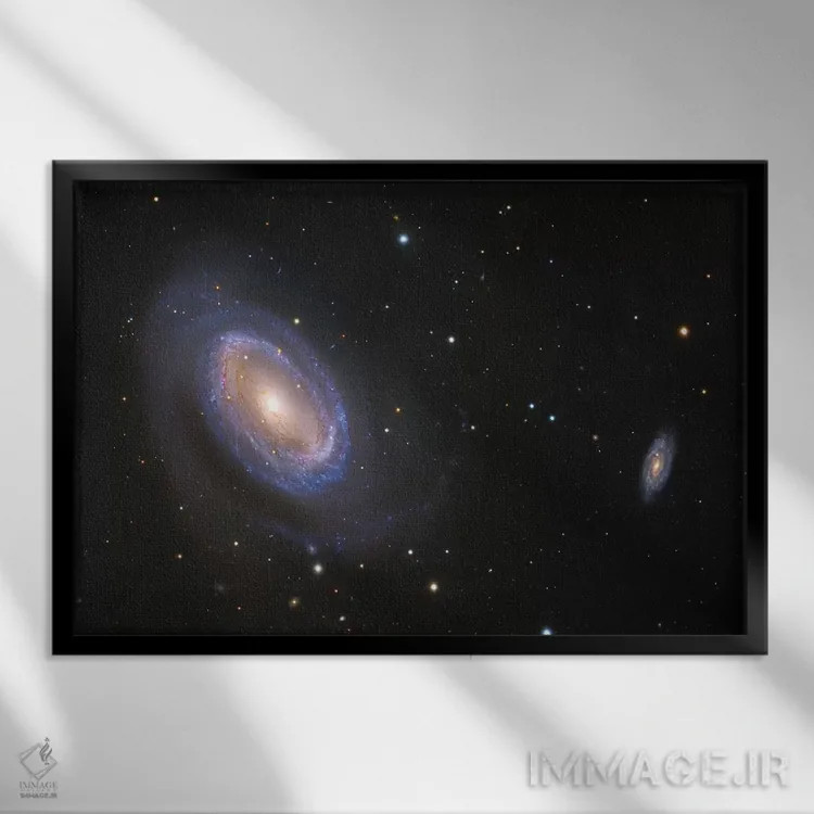 تابلو دکوراتیو کهکشان های مارپیچی در موی برنیکه اثر رابرت گندلر - نمای قابدار مشکی