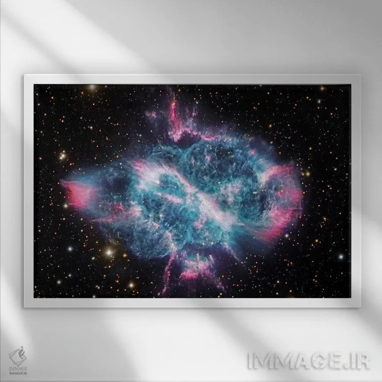 تابلو دکوراتیو سحابی سیاره نما در صورت فلکی مگس اثر رابرت گندلر - نمای قابدار سفید