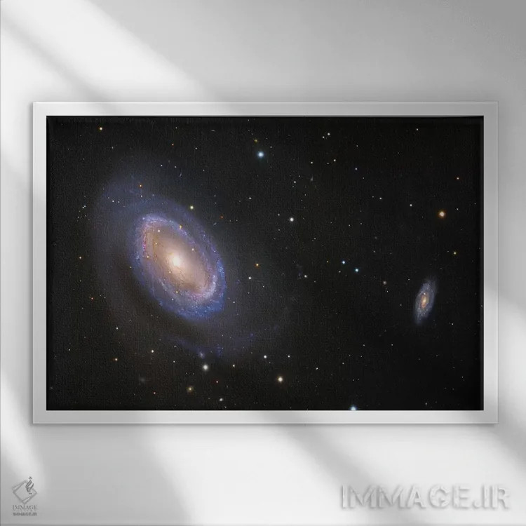 تابلو دکوراتیو کهکشان های مارپیچی در موی برنیکه اثر رابرت گندلر - نمای قابدار سفید