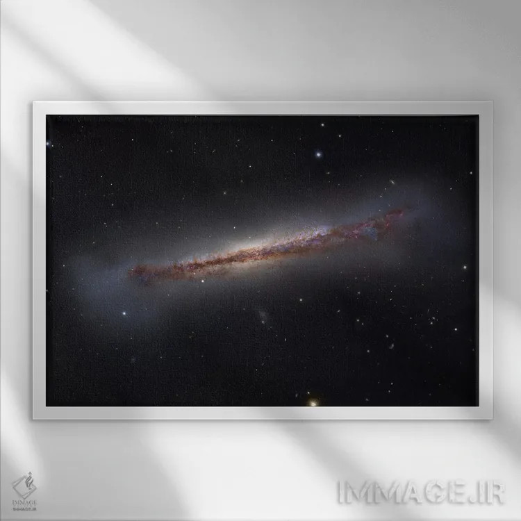 تابلو دکوراتیو کهکشان مارپیچی در صورت فلکی اسد اثر رابرت گندلر - نمای قابدار سفید