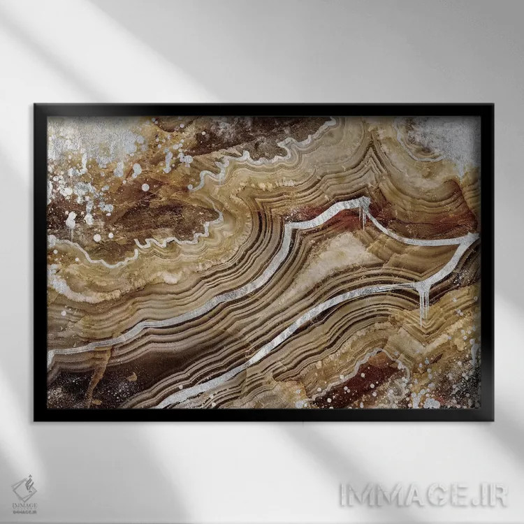 تابلو دکوراتیو نقره قناری اثر فایو بای فایو کالکتیو - نمای قابدار مشکی