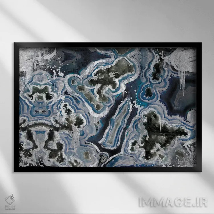 تابلو دکوراتیو ژئود استرلینگ سلطنتی اثر فایو بای فایو کالکتیو - نمای قابدار مشکی