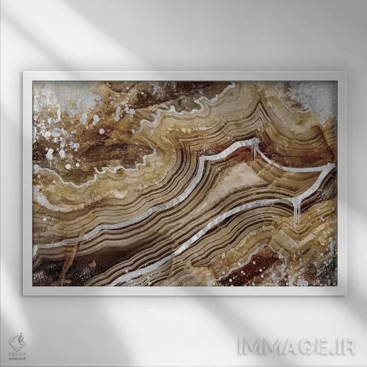 تابلو دکوراتیو نقره قناری اثر فایو بای فایو کالکتیو - نمای قابدار سفید