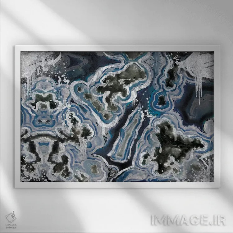 تابلو دکوراتیو ژئود استرلینگ سلطنتی اثر فایو بای فایو کالکتیو - نمای قابدار سفید