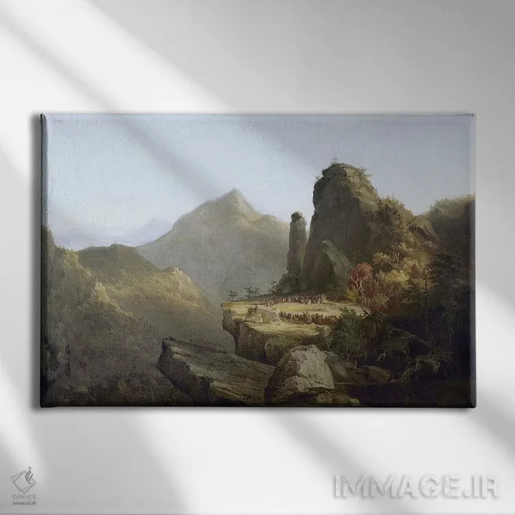 تابلو دکوراتیو کول: آخرین بازمانده موهیکان ها اثر توماس کول - نمای روبهرو روی دیوار