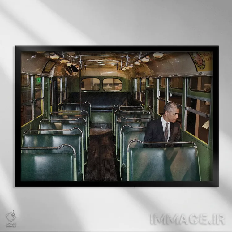 تابلو دکوراتیو باراک اوباما اثر پیت سوزا - نمای قابدار مشکی
