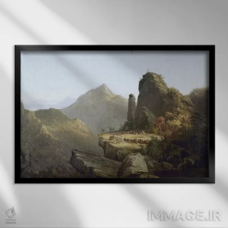 تابلو دکوراتیو کول: آخرین بازمانده موهیکان ها اثر توماس کول - نمای قابدار مشکی