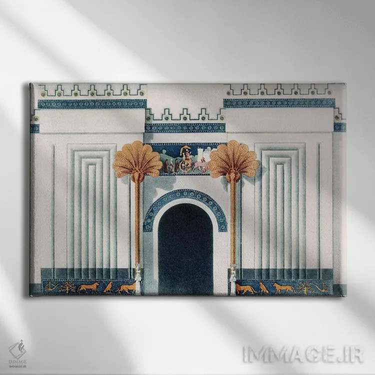 تابلو دکوراتیو معبد آشوری - نمای روبهرو روی دیوار
