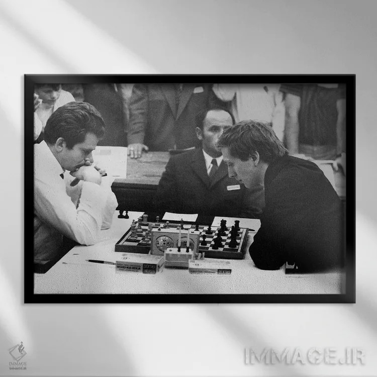 تابلو دکوراتیو بابی فیشر - نمای قابدار مشکی