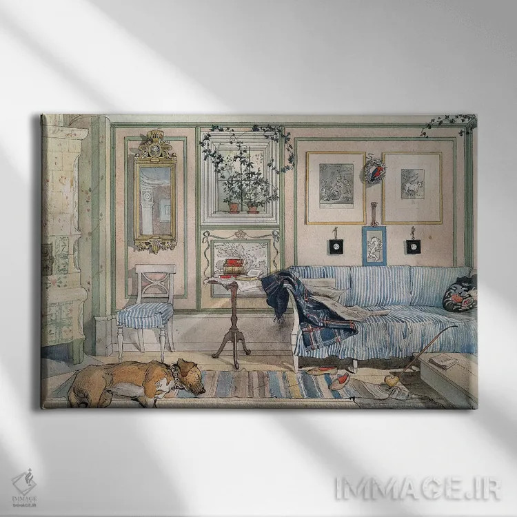 تابلو دکوراتیو C1895,لارشون: خانه، حدود ۱۸۹۵ اثر کارل لارسون - نمای روبهرو روی دیوار