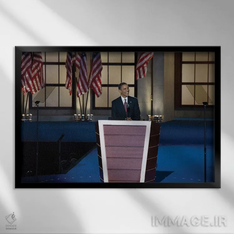 تابلو دکوراتیو 2008,باراک اوباما، ۲۰۰۸ اثر کارول ام. های اسمیت - نمای قابدار مشکی