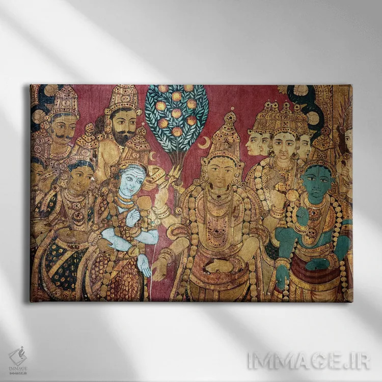 تابلو دکوراتیو مراسم عروسی هندو - نمای روبهرو روی دیوار