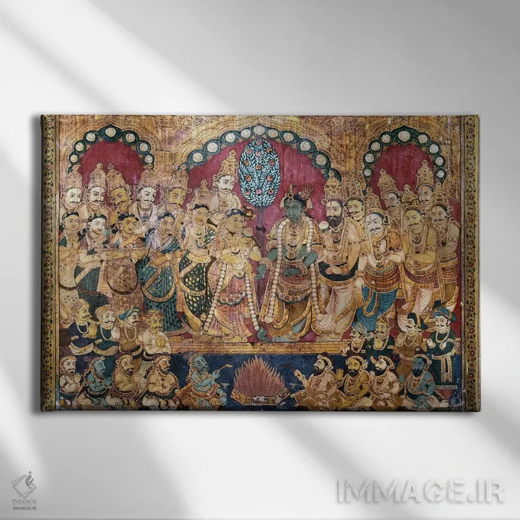 تابلو دکوراتیو مراسم عروسی هندو - نمای روبهرو روی دیوار