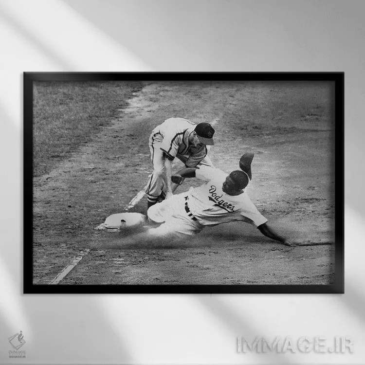 تابلو دکوراتیو جکی رابینسون - نمای قابدار مشکی