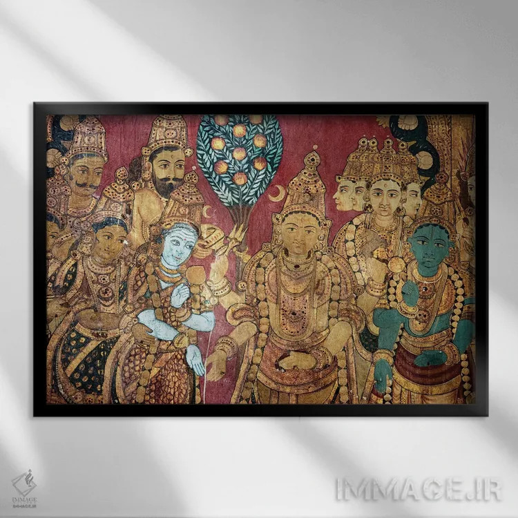 تابلو دکوراتیو مراسم عروسی هندو - نمای قابدار مشکی