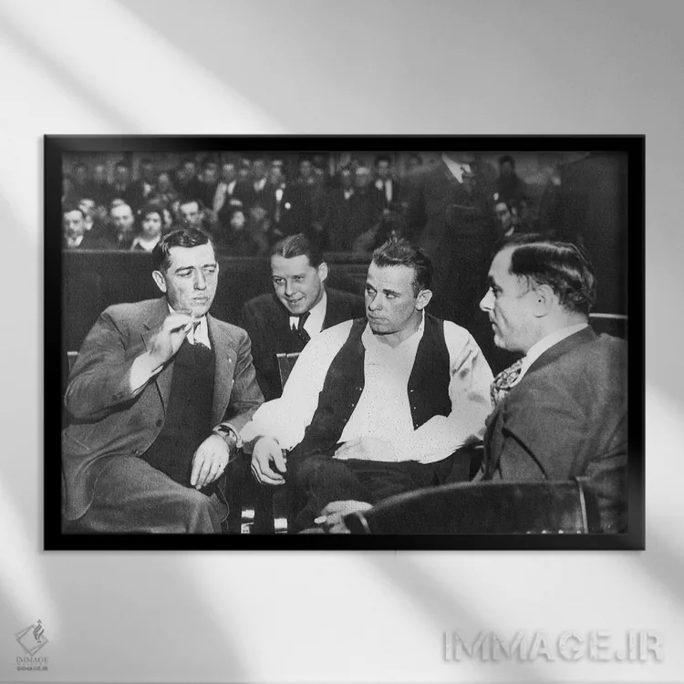 تابلو دکوراتیو جان دیلینجر - نمای قابدار مشکی