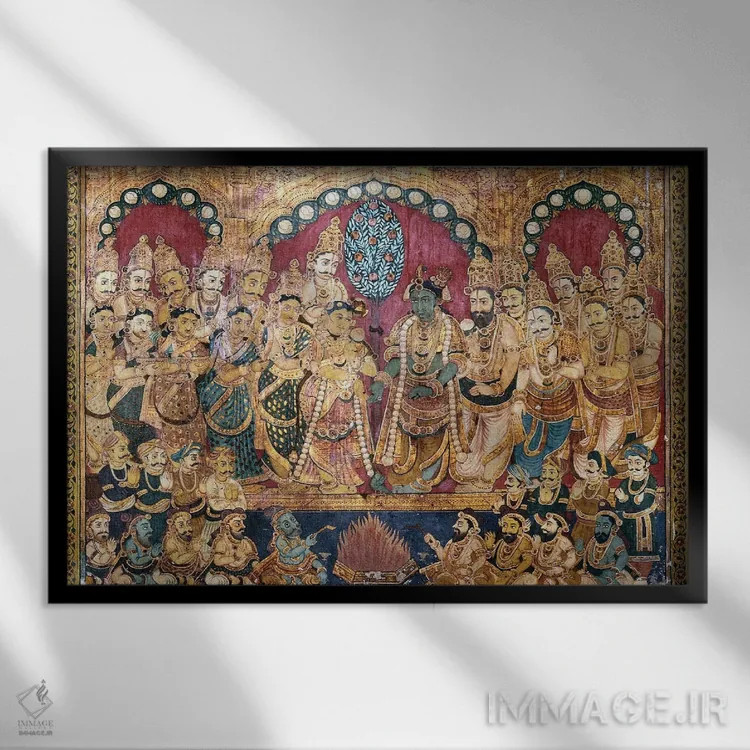 تابلو دکوراتیو مراسم عروسی هندو - نمای قابدار مشکی