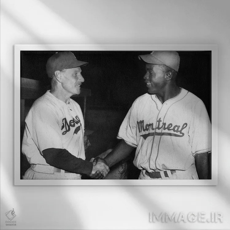 تابلو دکوراتیو جکی رابینسون - نمای قابدار سفید