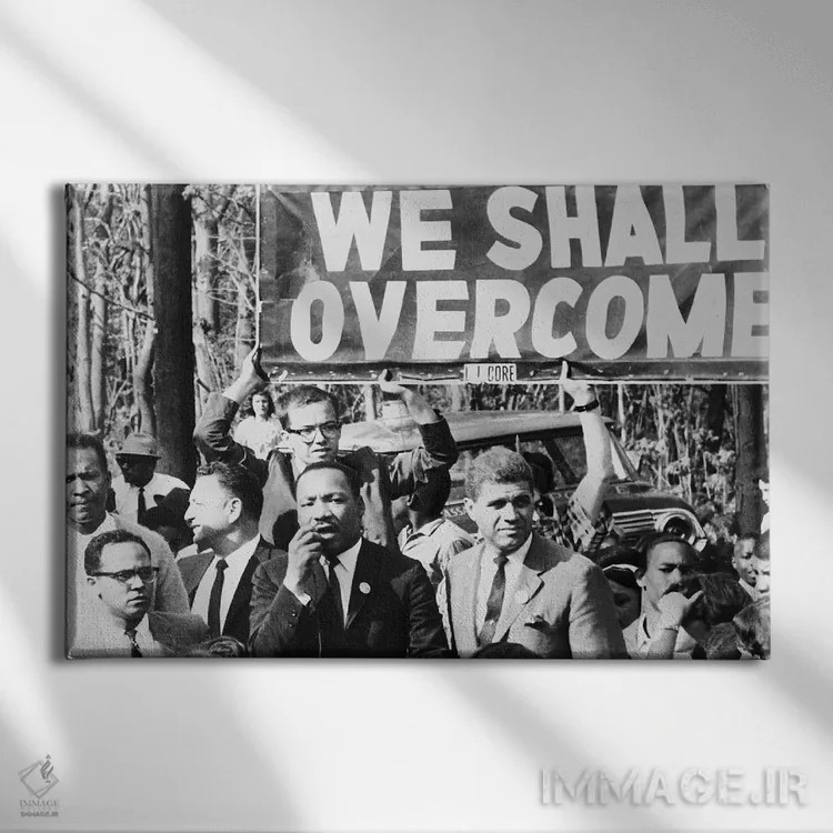 تابلو دکوراتیو Jr,مارتین لوتر کینگ جونیور - نمای روبهرو روی دیوار