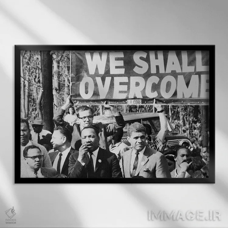 تابلو دکوراتیو Jr,مارتین لوتر کینگ جونیور - نمای قابدار مشکی