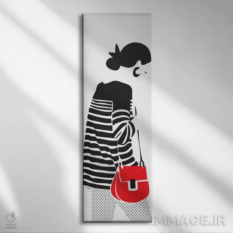 تابلو مینیمال پاریسی راه راه اثر لیندا گوبتا - نمای روبهرو روی دیوار