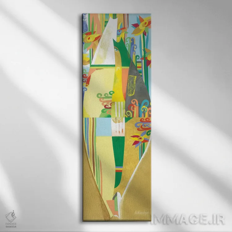 تابلو دکوراتیو رودخانه طلایی اثر نلی لوکاشیک - نمای روبهرو روی دیوار