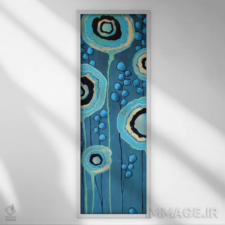 تابلو مدرن گل های ژئود اثر لیزا فرانسیس جاد - نمای قابدار سفید