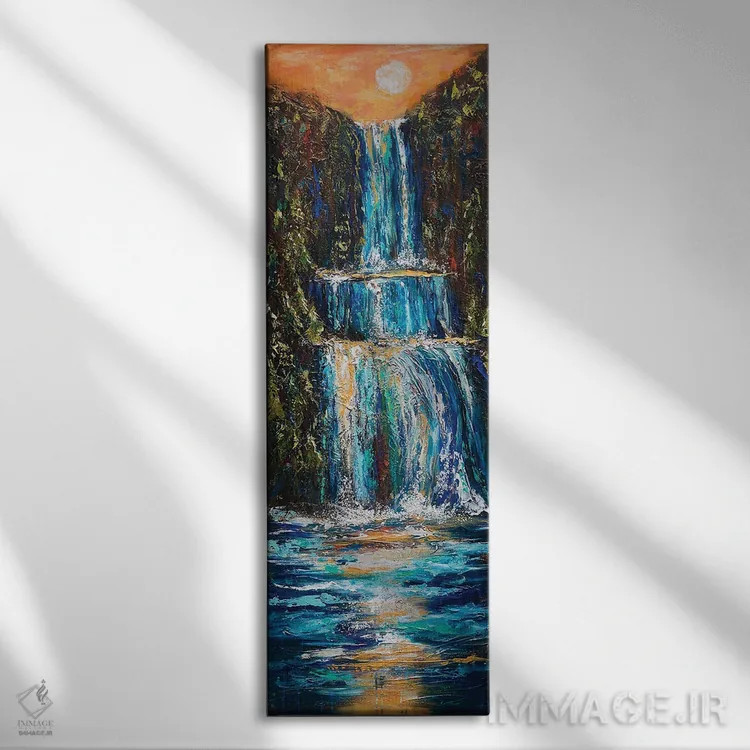 تابلو دکوراتیو دره آبشار اثر لیندا اولسن - نمای روبهرو روی دیوار