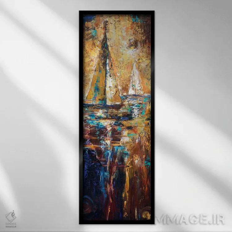 تابلو دکوراتیو منطقه آرام در دریا اثر لیندا اولسن - نمای قابدار مشکی