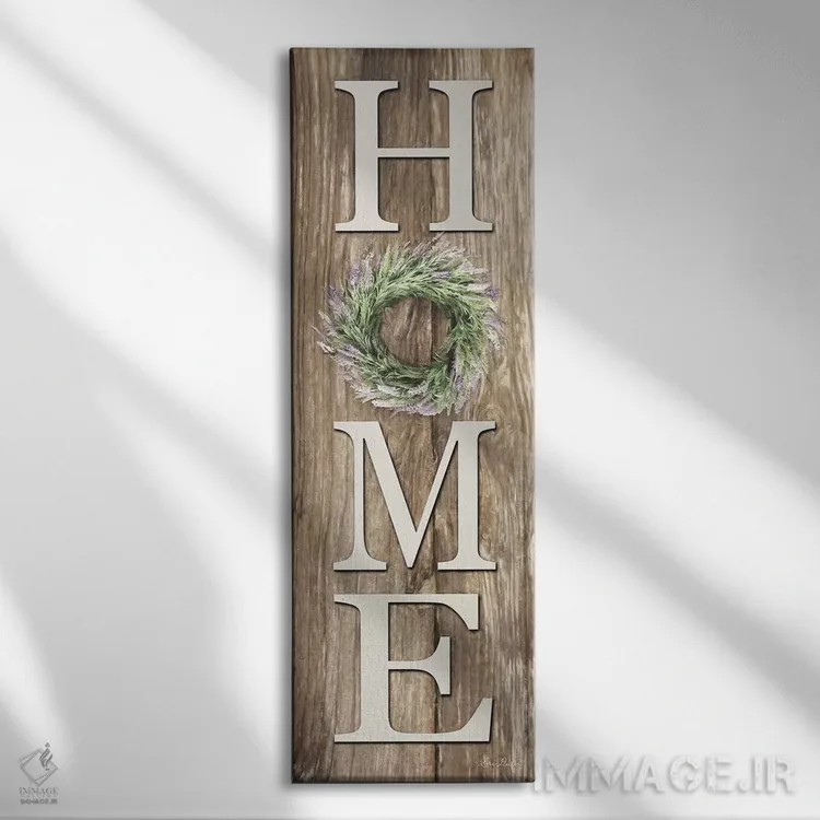 تابلو مدرن خانه با حلقه گل اسطوخودوس اثر لری دیتر - نمای روبهرو روی دیوار