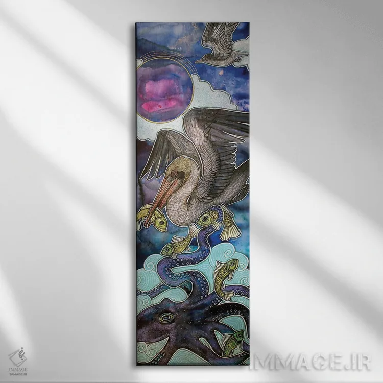 تابلو دکوراتیو میان دریا و آسمان اثر لینت شلی - نمای روبهرو روی دیوار