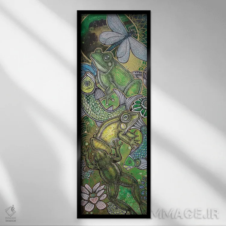 تابلو دکوراتیو قورباغه پرشی اثر لینت شلی - نمای قابدار مشکی
