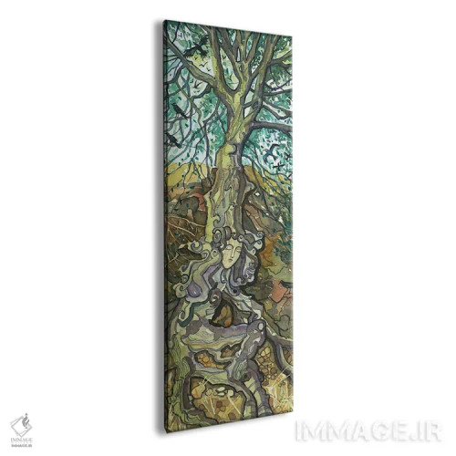تابلو دکوراتیو بانوی بلوط در چشم انداز دریاچه اثر لویزا میلیسنت - نمای پرسپکتیو محصول