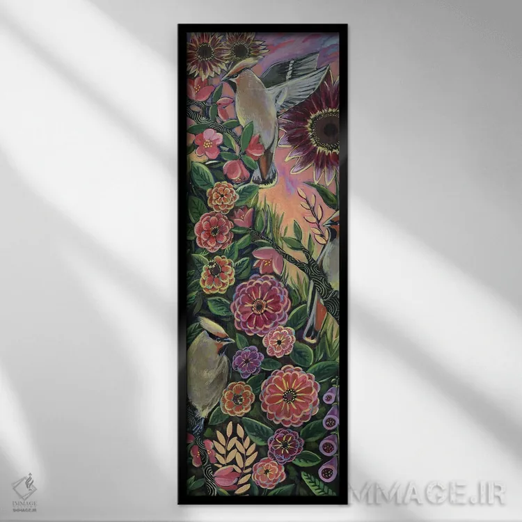 تابلو دکوراتیو ساعت طلایی اثر لینه آ توبیاس - نمای قابدار مشکی