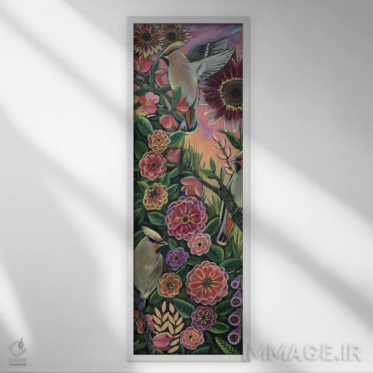 تابلو دکوراتیو ساعت طلایی اثر لینه آ توبیاس - نمای قابدار سفید